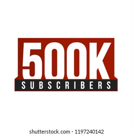 Subscribers number vector icon. Anniversary logo template. Greeting card design element. Simple numbers of followers emblem. Red strict style isolated vector illustration on white background.