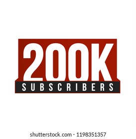 Subscribers number vector icon. Anniversary logo template. Greeting card design element. Simple numbers of followers emblem. Red strict style isolated vector illustration on white background.