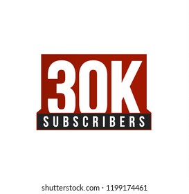 Subscribers number vector icon. Anniversary logo template. Greeting card design element. Simple numbers of followers emblem. Red strict style isolated vector illustration on white background.
