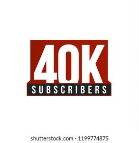 Subscribers number vector icon. Anniversary logo template. Greeting card design element. Simple numbers of followers emblem. Red strict style isolated vector illustration on white background.