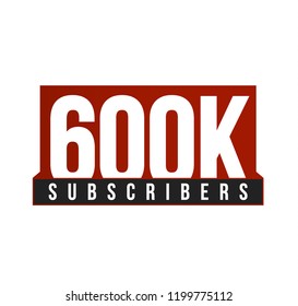 Subscribers number vector icon. Anniversary logo template. Greeting card design element. Simple numbers of followers emblem. Red strict style isolated vector illustration on white background.