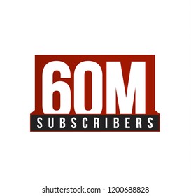 Subscribers number vector icon. Anniversary logo template. Greeting card design element. Simple numbers of followers emblem. Red strict style isolated vector illustration on white background.