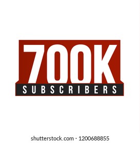 Subscribers number vector icon. Anniversary logo template. Greeting card design element. Simple numbers of followers emblem. Red strict style isolated vector illustration on white background.
