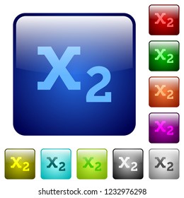 Subscript icons in rounded square color glossy button set