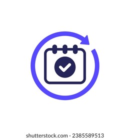 icono de renovación automática de suscripción en blanco