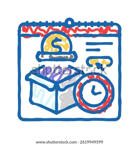 subscription box business doodle icon sketch vector. subscription box business sign. isolated symbol illustration