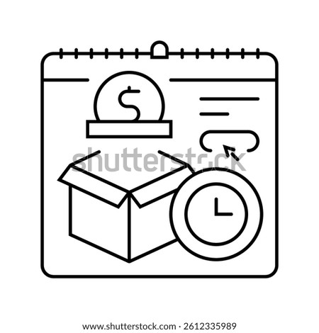 subscription box business line icon vector. subscription box business sign. isolated contour symbol black illustration