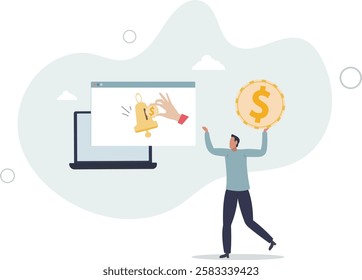 Subscription business model, customer subscribe online service and pay recurring price, membership payment to use software on content concept.flat character life .
