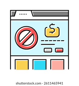 subscription cancellation color icon vector. subscription cancellation sign. isolated symbol illustration