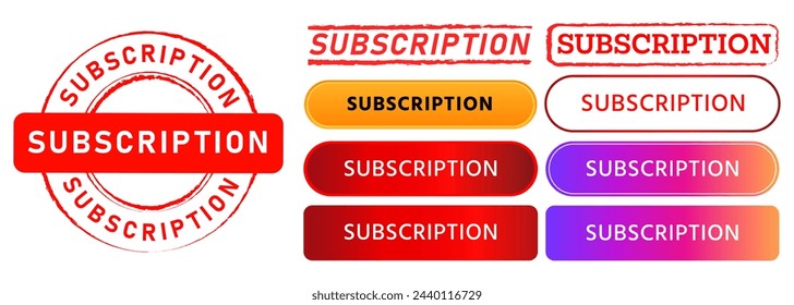 subscription circle rectangle stamp and button web internet for promotion online register
