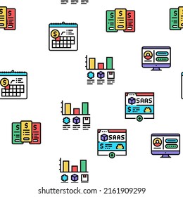 Subscription Content Vector Seamless Pattern Thin Line Illustration