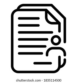 Subscription cv icon. Outline subscription cv vector icon for web design isolated on white background