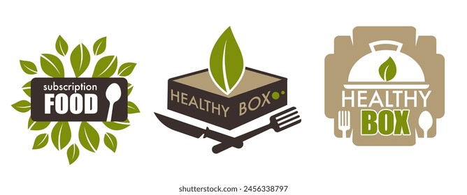 Subscription Food Service Logos vector