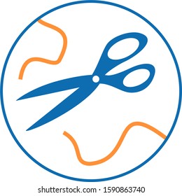 Subscription free symbol, scissors cutting wire