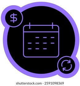 Subscription glyph Solid icon, notification