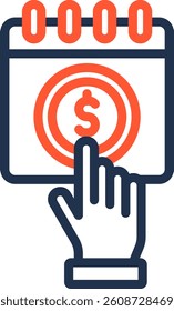 Subscription Icon Color Line Vector Illustration