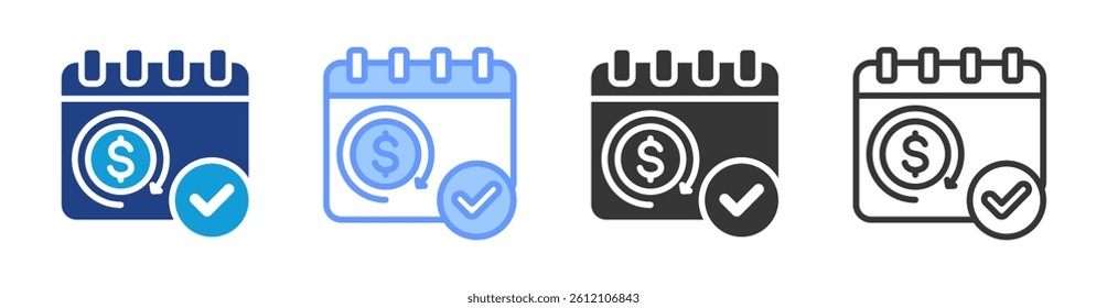Subscription icon set multiple style collection