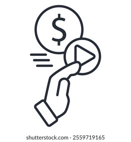 subscription icon. vector.Editable stroke.linear style sign for use web design,logo.Symbol illustration.