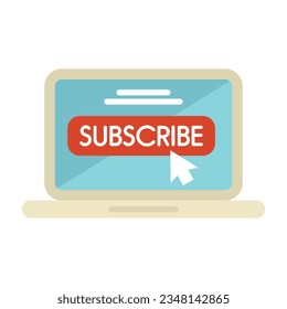 Subscription laptop icon flat vector. Model service. Plan economy isolated