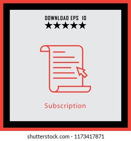 Subscription  line icon