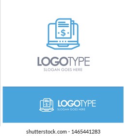 Subscription, Model, Subscription Model, Digital Blue Outline Logo Place for Tagline. Vector Icon Template background
