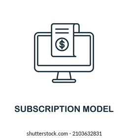 Subscription Model icon. Line element from content marketing collection. Linear Subscription Model icon sign for web design, infographics and more.