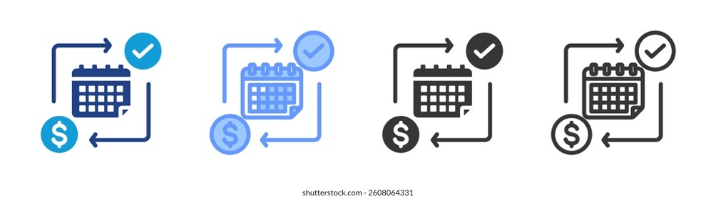 Subscription Model icon set multiple style collection