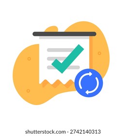 Subscription monthly automated payment icon vector modern illustration, recurring renewal billing money transaction invoice graphic, regular membership schedule pay image clip art