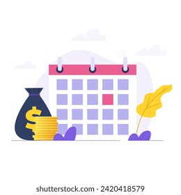 Subscription payment, monthly subscription auto-renewal icon. Vector illustration.