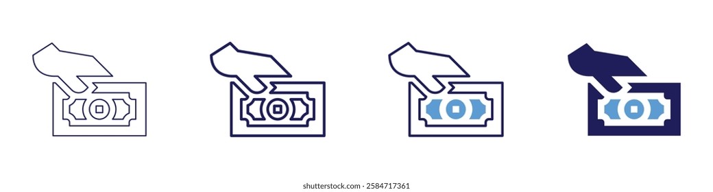 Subscription payment service icon in 4 different styles. Thin Line, Line, Bold Line, Duotone. Duotone style. Editable stroke.