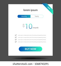 Subscription Plan, Vector Design