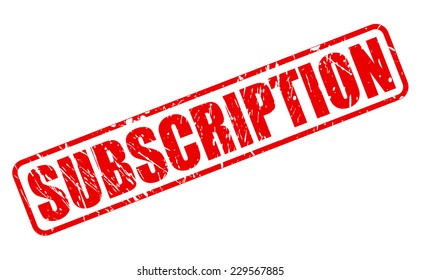 SUBSCRIPTION red stamp text on white