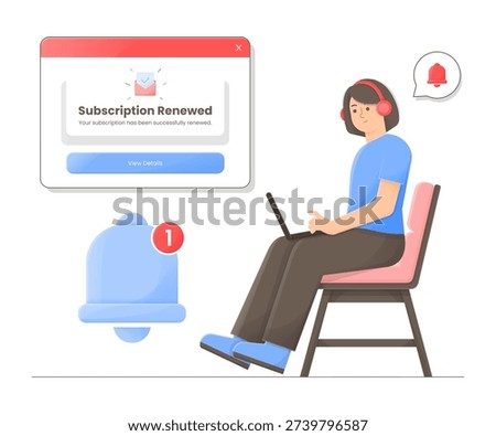 Subscription Renewal Alert and Online Payment Reminder Concept