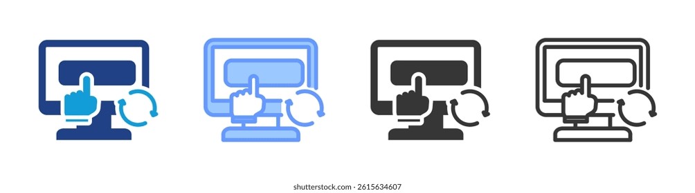 Subscription Renewal icon set multiple style collection