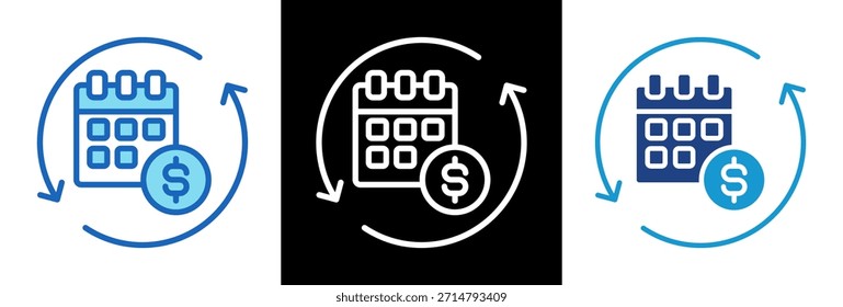 Suscripción Renovación Icon triplestyle Ilustración vectorial