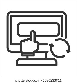 Subscription Renewal Outline Icon Vector Illustration