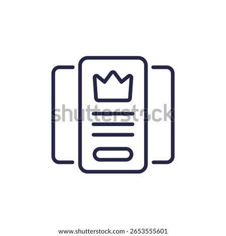 Subscription, tariff plans icon, line design on white