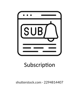 Subscription  Vector   outline Icons. Simple stock illustration stock