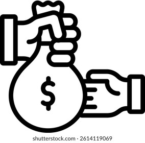 Subsidy Icon Outline Vector Illustration
