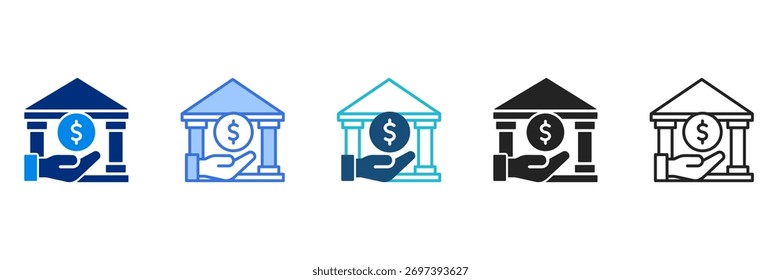 Subvention-Symbolsatz - Vektorgrafik mit mehreren Stilen