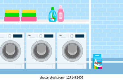 Subsoil laundry concept banner. Flat illustration of subsoil laundry vector concept banner for web design