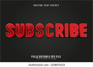 Subsrcibe 3d red text effect ,with fradient backkground 