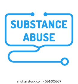 Substance abuse. Stethoscope icon. Flat vector illustration on white background.