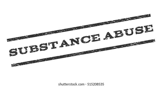 Substance Abuse watermark stamp. Text caption between parallel lines with grunge design style. Rubber seal stamp with scratched texture. Vector color ink imprint on a white background.