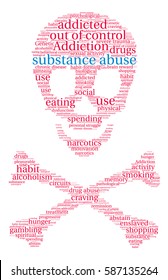 Substance Abuse word cloud on a white background.  