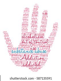 Substance Abuse word cloud on a white background.  