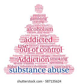 Substance Abuse word cloud on a white background.  