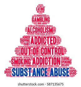 Substance Abuse word cloud on a white background.  