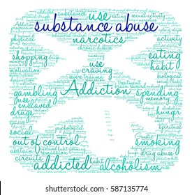 Substance Abuse word cloud on a white background.  