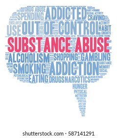 Substance Abuse word cloud on a white background.  